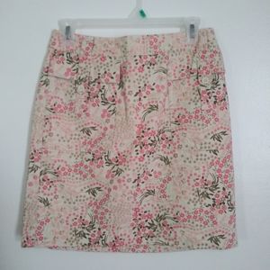 Loft floral print denim mini skirt